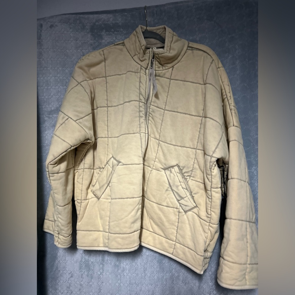 Beige Quilted Jacket - Forever 21